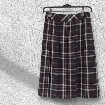 체크 무늬 플리츠 스커트