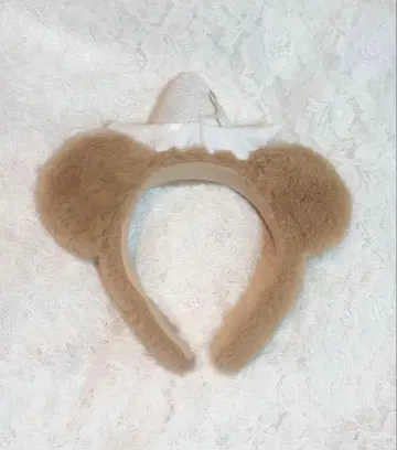 베이지 귀 달린 머리띠