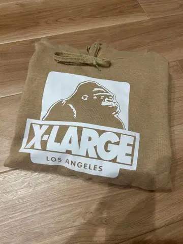 X-LARGE 베이지 후드티 L 사이즈 고릴라 로고