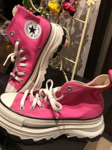 CONVERSE ALL STAR 핑크 통굽 하이컷 스니커즈