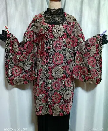 앤티크 미치유키 코트 자수 일본 의류 코트 다이쇼 로망 쇼와 레트로