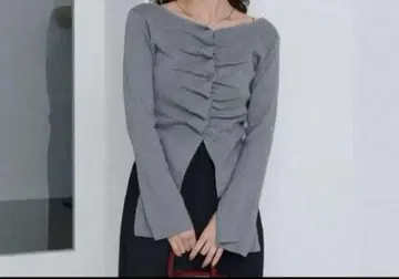 Kastane 프론트 개더 니트 가디건