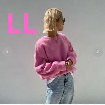 시마무라 anna 컬러 빅 니트 풀오버 핑크 LL