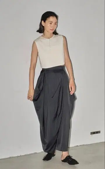 TODAYFUL Satin Drape Skirt indigo 38