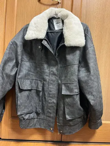 AS KNOW AS plus 2WAY 인조 가죽 블루종