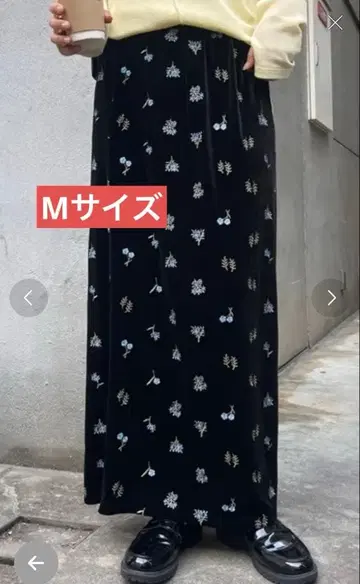 CIAOPANIC TYPY 꽃무늬 자수 벨로아 스커트