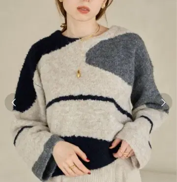 hinari 마블 니트 풀오버