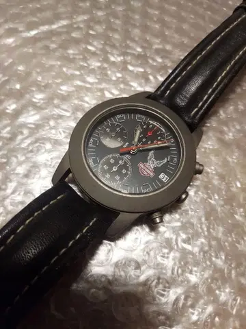 할리데이비슨 블랙 가죽 손목시계