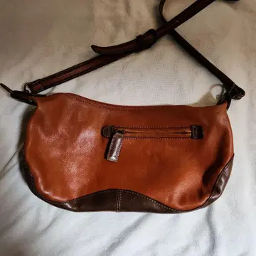 브라운 가죽 숄더백