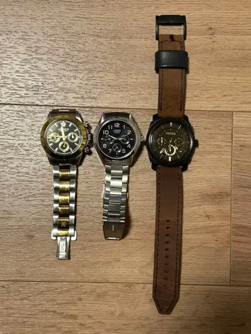 손목시계 3개 세트 GRANDEUR CASIO FOSSIL