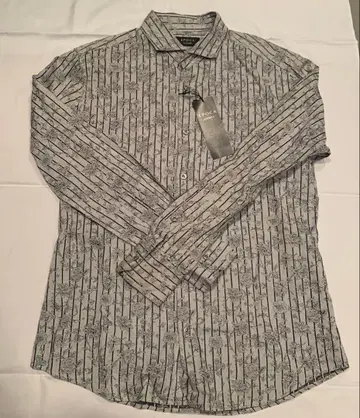 EPOCA UOMO 꽃무늬 스트라이프 긴팔 셔츠 택 포함