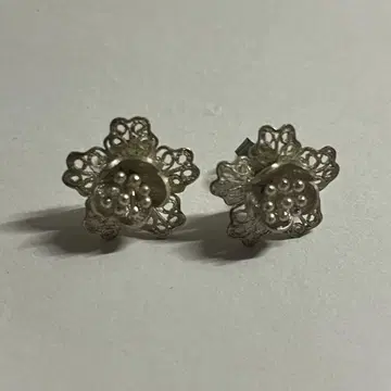 실버 꽃 귀걸이 플라워 발리 발리 925 은선 세공