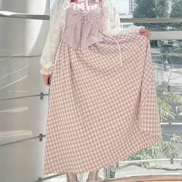 merry jenny 깅엄 리본 원피스