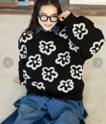 niko and - 플라워 자카드 니트 풀오버