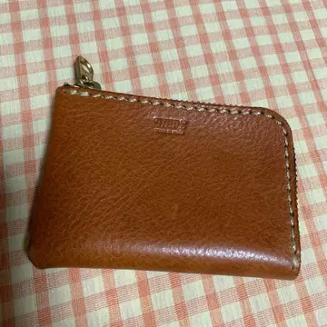 HERZ L자 지퍼 카드 케이스 코인 케이스 브라운