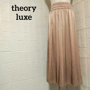 띠어리 럭스 새틴 플리츠 스커트 롱 맥시 길이 허리밴딩 38