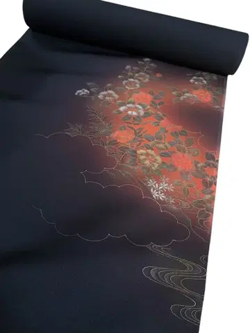 옷감 단고 크레이프 원단 염색 깃털 아름다운 보카시 염색 손그림 유젠