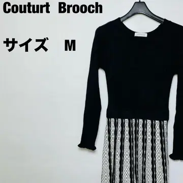 Couturt Brooch 블랙 긴팔 니트 원피스 M 사이즈