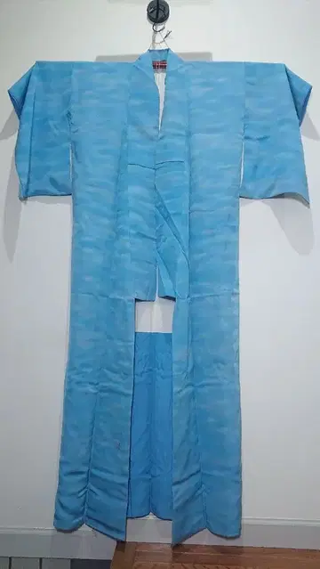 하늘색 코몬 기모노 홍고오타시 염색 Taidenshi 기모노