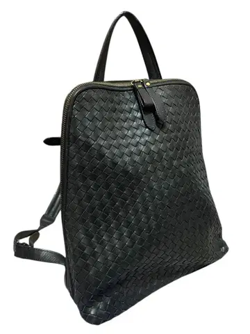 [박스21] 럭색 뜨개질 메쉬 가죽 블랙 인트레차트