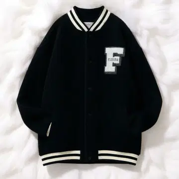 [테디 플리스] MOVENPICK 블랙 바시티 자켓 LL 오버 사이즈