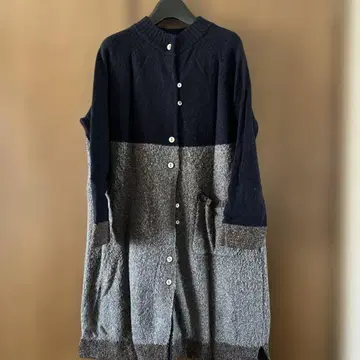 니트 원피스 네이비 그레이 바이컬러