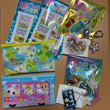 헤이세이 레트로 팬시 클리어 파우치 2단 키링 4개 세트 묶음 판매