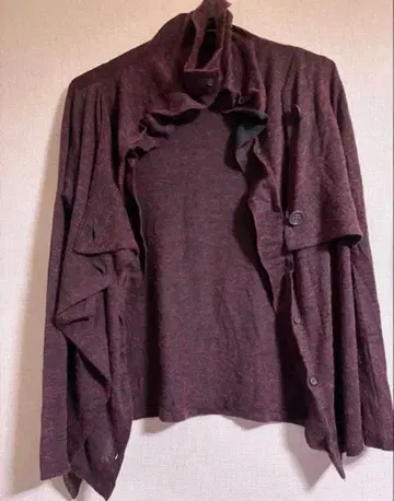 피스나우 디자인 가디건 빨간색 계열 M 사이즈