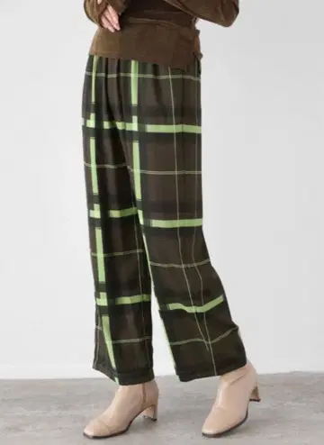 RADIATE 라디에이트 브라운 그린 체크 무늬 팬츠