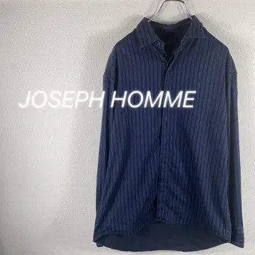 JOSEPH HOMME 네이비 스트라이프 긴팔 셔츠