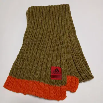 adidas 리브 머플러 올리브 그린/오렌지