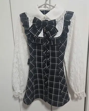 시크릿허니 블랙 화이트 체크 셋업 시크릿허니 지뢰