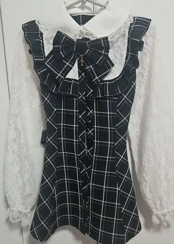 시크릿허니 블랙 화이트 체크 셋업 시크릿허니 지뢰