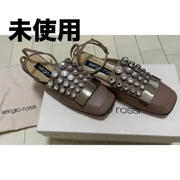 세르지오로시 sr1 플랫슈즈 스퀘어토 메탈 플레이트 35.5