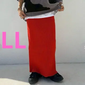 시마무라 anna 리브 니트 내로우 스커트 오렌지 LL