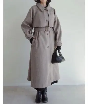 울 터치 벨트 포함 스텐카라 코트