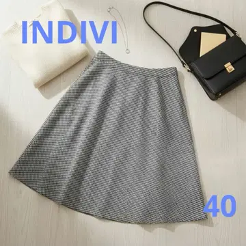 INDIVI 하운드투스 플레어 스커트 포멀에도 새상품급