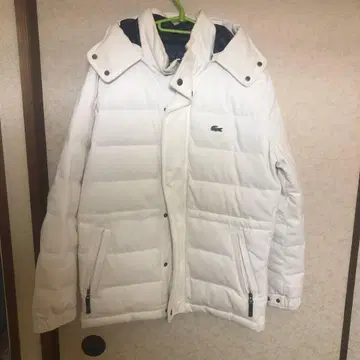 LACOSTE 화이트 피케 다운 자켓 US M