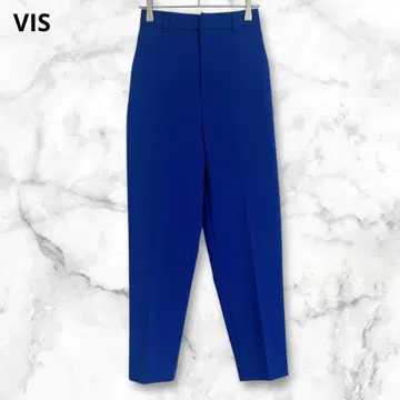 비스 슬랙스 팬츠 스트레이트 블루 SS 작음 화려함 심플