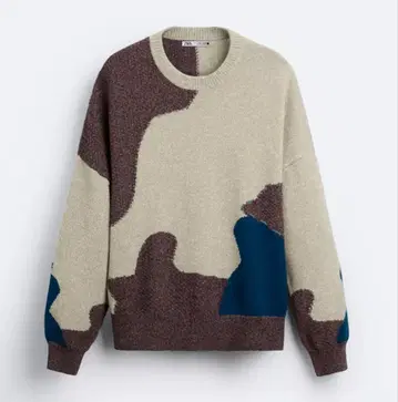 자라 추상 자카드 스웨터 구제 니트