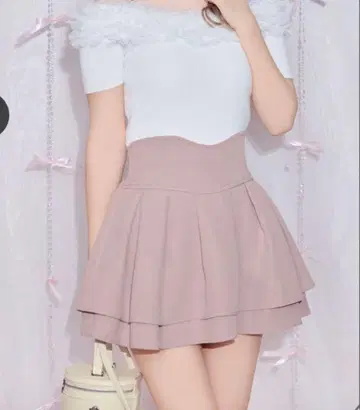 !! 슬림 레그가 되는 스커트 (이너 팬츠 포함) 더스티 핑크 S 사이즈
