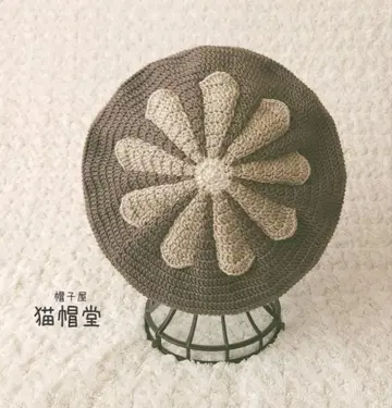 핸드메이드 베레모 레트로 플라워 [109] 브라운 베이지 빅