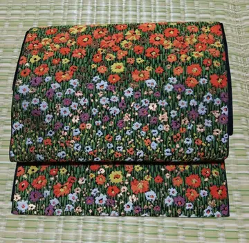 고급 후쿠로 오비 육통 무늬 순수 실크 미재단 제품