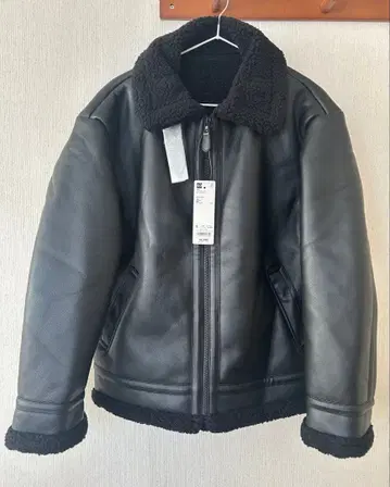 GU 인조 가죽 B-3 블루종 블랙 S 사이즈