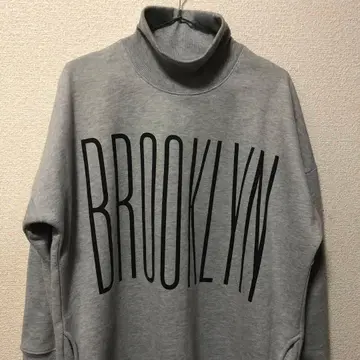 하이넥 보아 안감 튜닉 원피스/트레이닝복 그레이