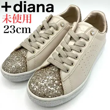 플러스 다이애나 스니커즈 23cm 글리터 비쥬 베이지 골드