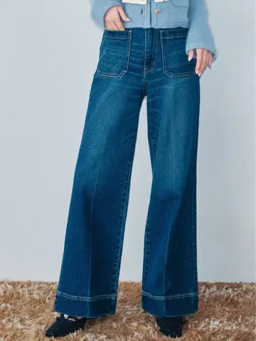 스트레이트 플레어 데님 팬츠(Hearts2Hearts 착용) 릴리 브라운