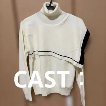 택 포함 미사용 새상품 CAST: 삼양상회 아이보리 터틀넥 스웨터 M