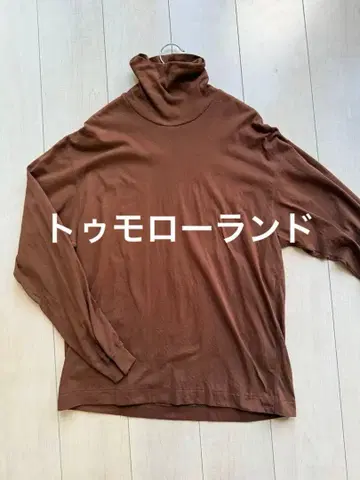 새상품급 TOMORROWLAND 브라운 터틀넥 긴팔 티셔츠