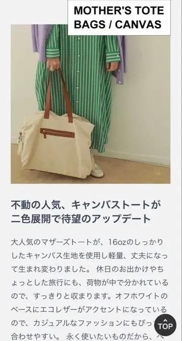 AJUGA 아이보리 토트백 캔버스